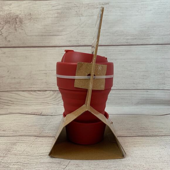 CandyRific Red Collapsible Reusable Silicone Mug 12oz - Picture 2 of 11